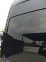 Hecktür Regenbogenfarben im Lack